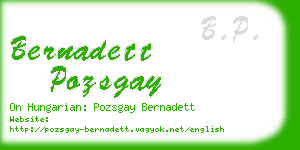 bernadett pozsgay business card